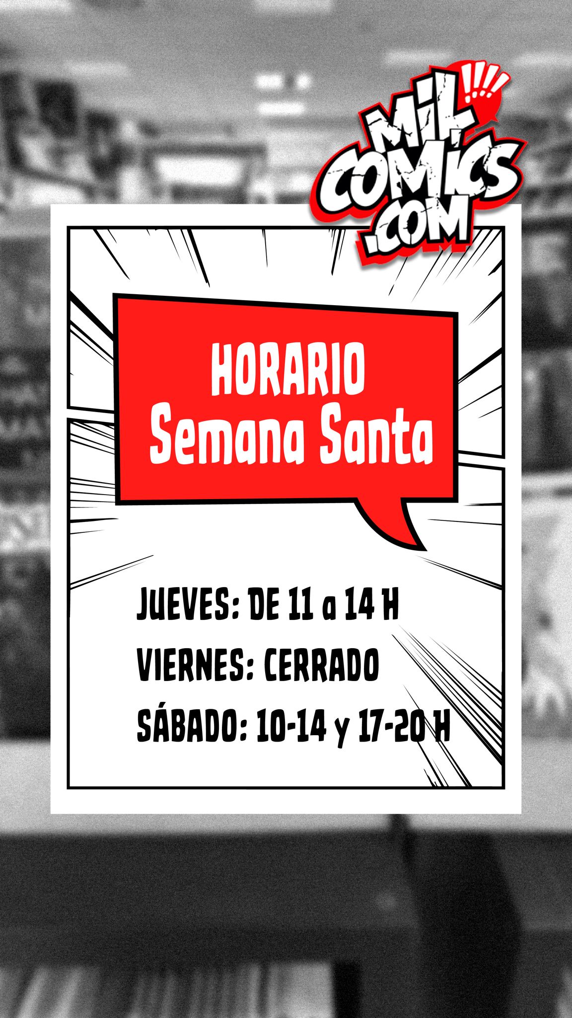 Horarios semana santa milcómics